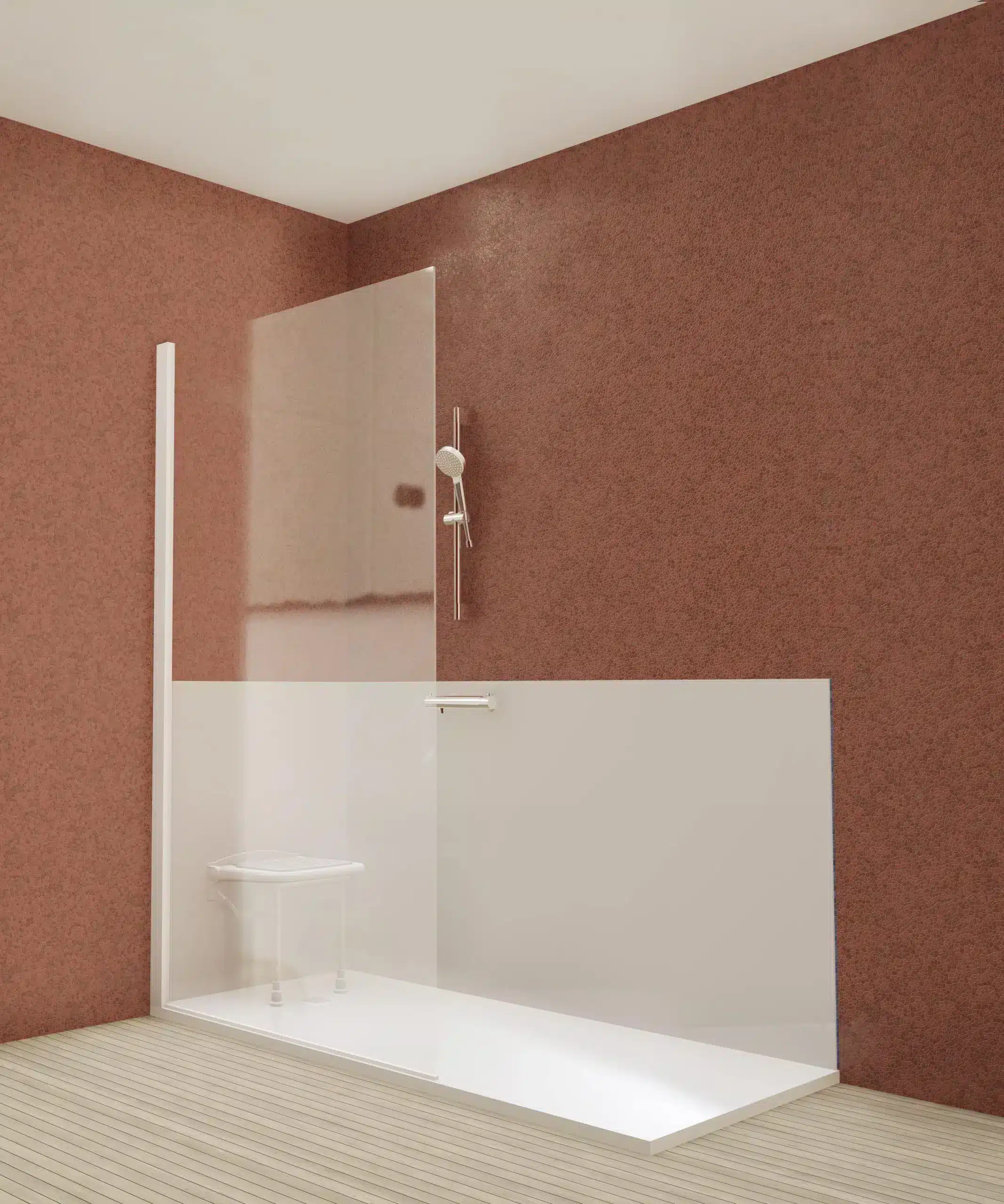 Après: Douche adaptée sans marche pour sénior et PMR